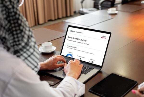 Business owner running business credit checks